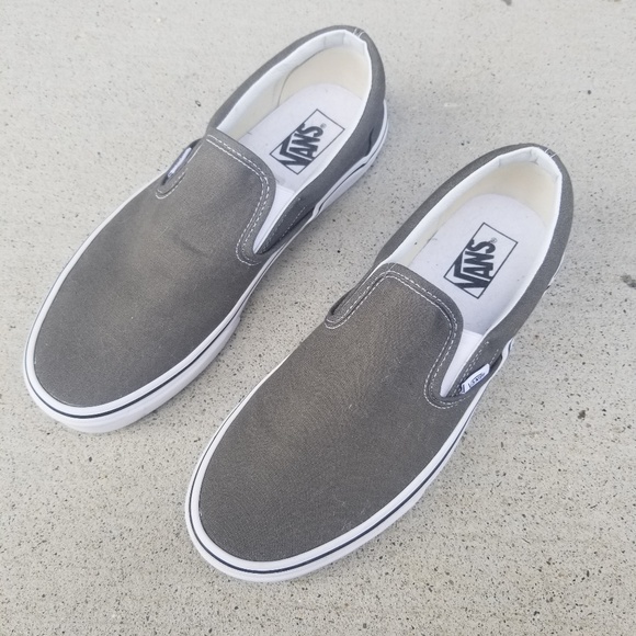 mens gray vans slip ons